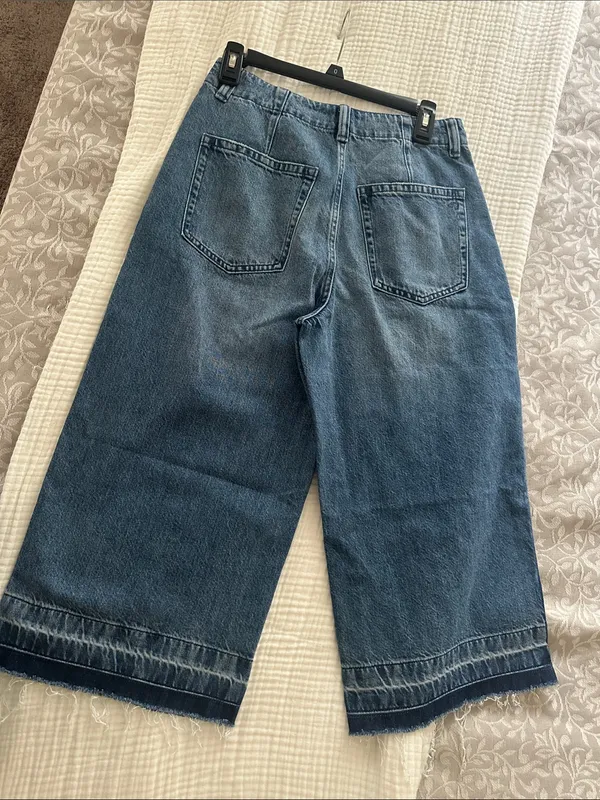 Madewell Blue Wide Leg Flare Jeans - Image 5