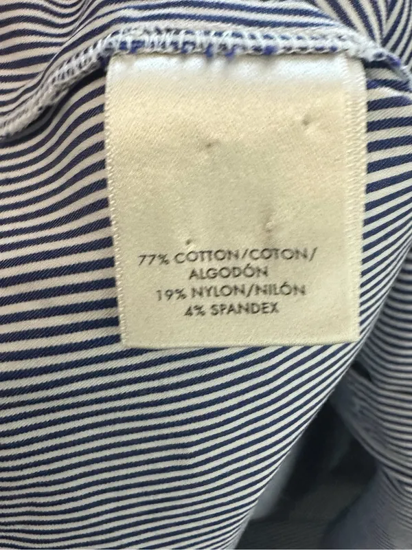 Ann Taylor Women’s XS Blue White Striped Sleeveless Eyelet Collar Blouse - Image 5