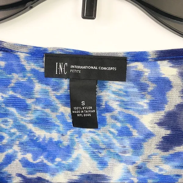 INC INTERNATIONAL CONCEPT Blue Top Blouse Small - Image 4