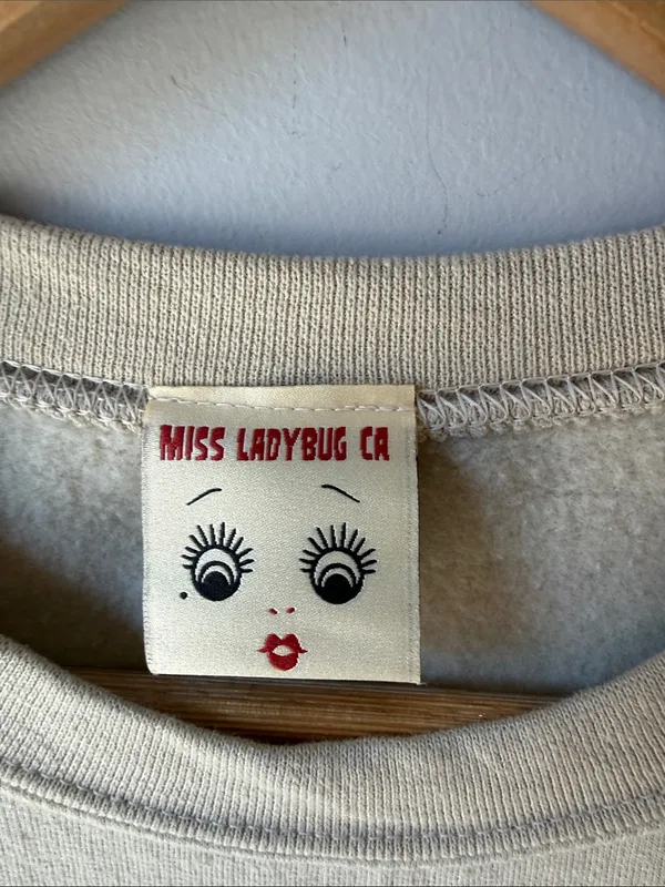 Miss Ladybug Skull & Cat Sweatshirt Red Size XS - Image 4
