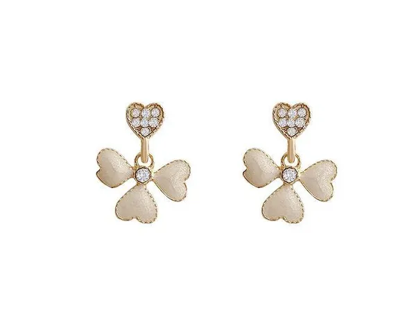 Elegant Flower Love Heart Dangle Drop Earrings for Women - Image 5
