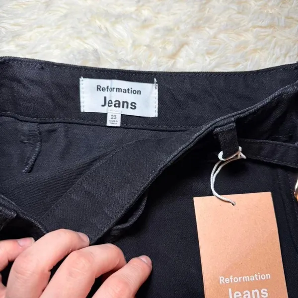 NWT Reformation‎ Size 23 Tatina Belted Denim Skirt - Image 3