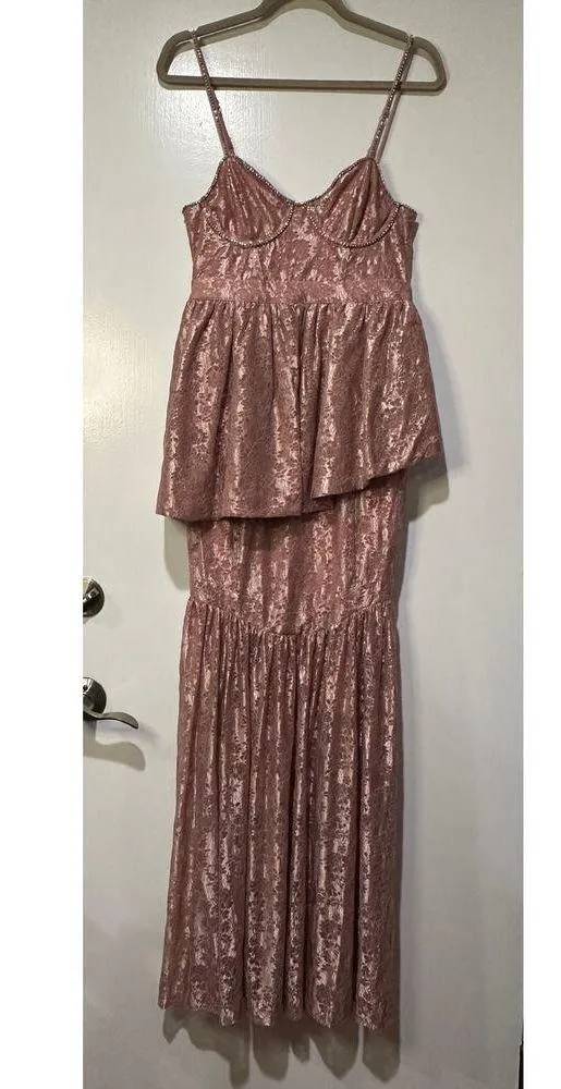 For Love & Lemons Shai Maxi Dress Dusty Pink Size Medium NWT Feminine Romantic - Image 2