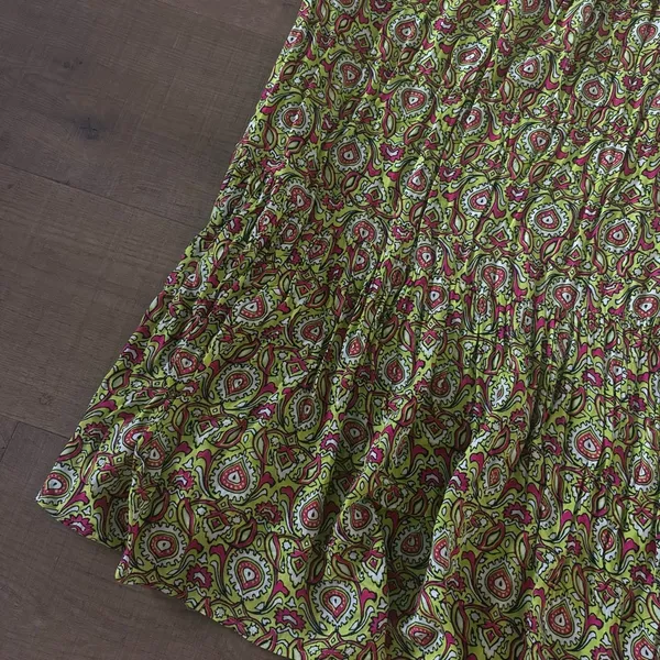 by anthropologie flounced citron printed lounge maxi dress - Image 6