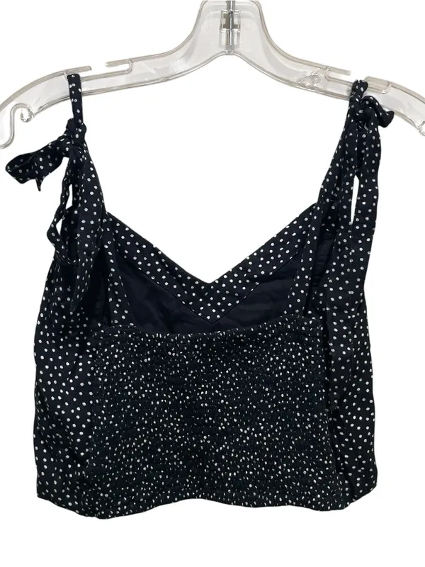 Abercrombie & Fitch Tie Strap Crop Tank Top Black Polka Dot Women’s Size Large - Image 7