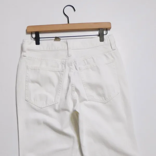 NWT!!‎ J. CREW White '84 Slouchy Jeans Solid Button Fly Straight Legs Size 27 - Image 9