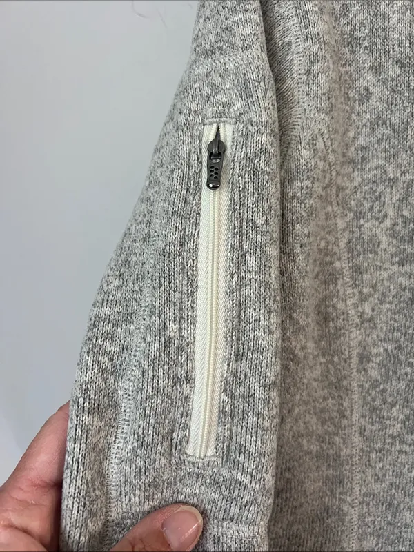 Patagonia Women’s Light Gray Quarter-Zip Fleece Pullover Sz Medium 💚 - Image 4
