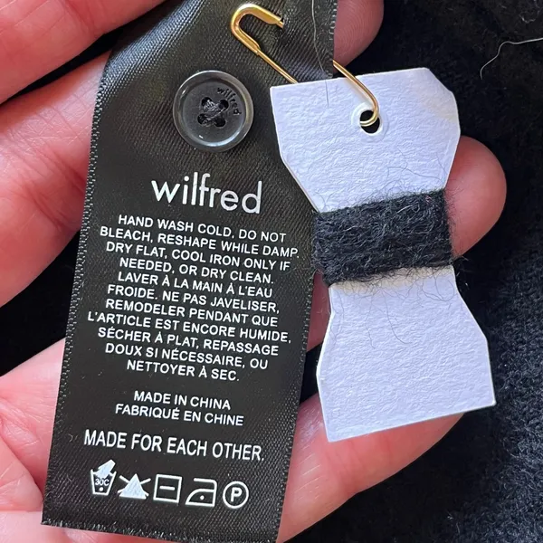 Wilfred Women's Black Wool Blend Button Front Cardigan Size XS - Image 4