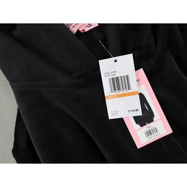 New Juicy Couture Velour Bling Tracksuit Hoodie Pant Black Beauty‎ Size M Set - Image 4
