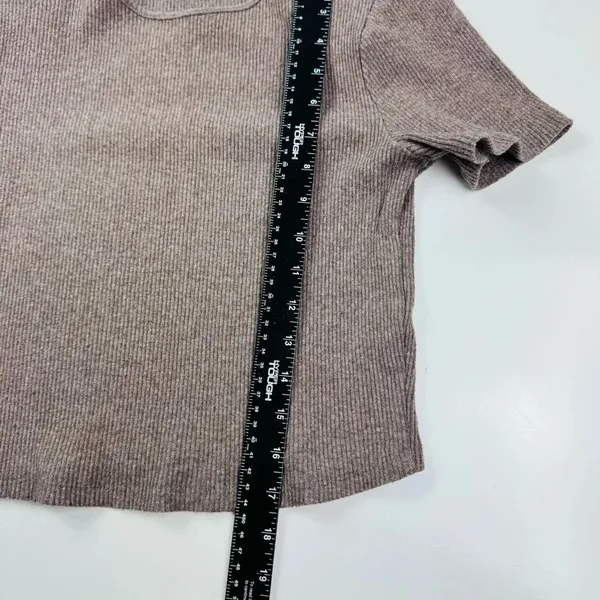 Zara‎ Brown Knit Shoulder Pads Top Size Large - Image 5