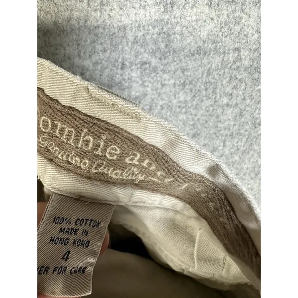Vintage Abercrombie & Fitch Size 4‎ Cotton Womens Shorts High Waist Beige Mini - Image 2