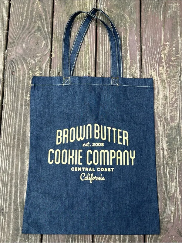 Brown Butter Cookie Company California Unisex Casual Streetwear Denim Tote Bag - Image 2