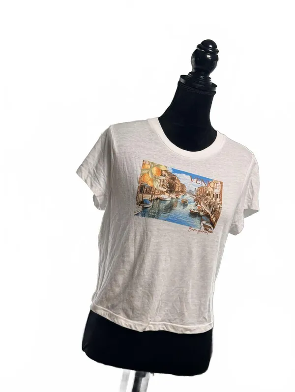 Wild Fable Venice Italy Graphic Tee White Short Sleeve T-Shirt Women’s Size L - Image 2