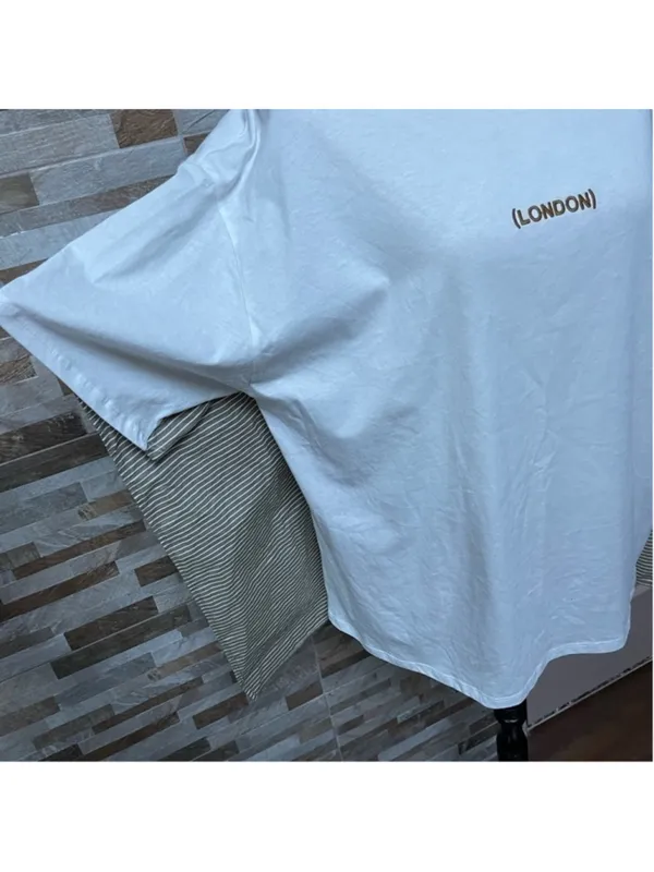 zara women white cotton tunic t-shirt London Sz L - Image 4