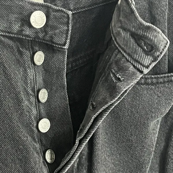 PacSun Womens Dad Jean Black High Rise Straight‎ Leg Button Fly Denim Size 28 - Image 6