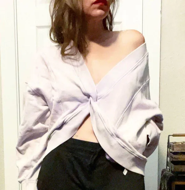 Free People Lavender Twist Front Sweatshirt 🪻 - Image 6