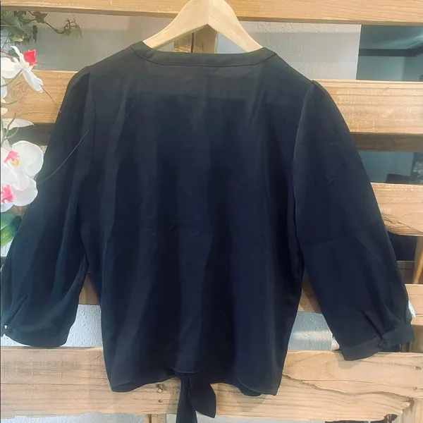 Express Women's Modern  Black Button Down Blouse  Size M - Image 2