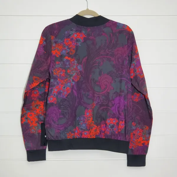 Fabletics‎ Bomber Jacket Floral Full Zip Lightweight Purple, Women's. Size: L - Image 5