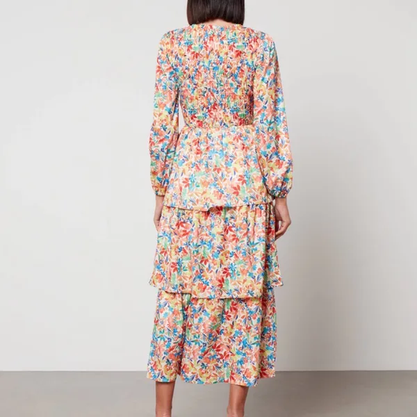 NEVER FULLY DRESSED Lisa Shirred Jersey Maxi Dress - Image 2