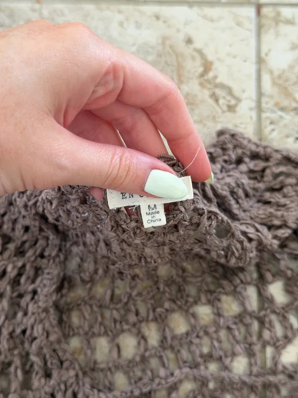 Brown Crochet Top Size M - Image 3