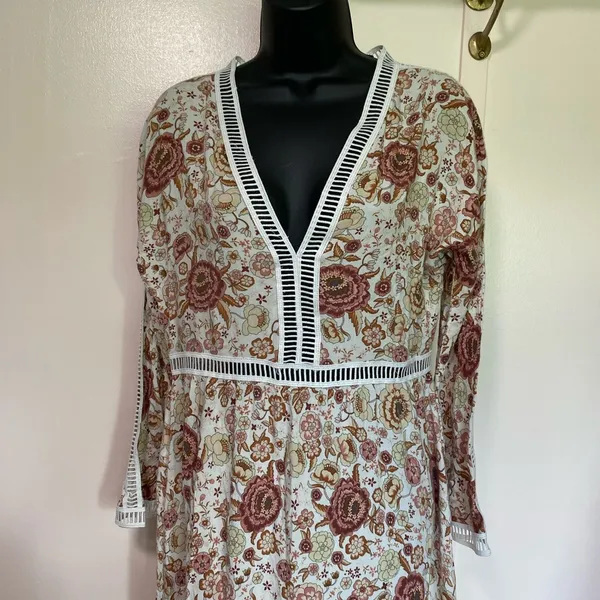 LUCCA- vintage Floral embroided lace Maxi Dress - Image 3