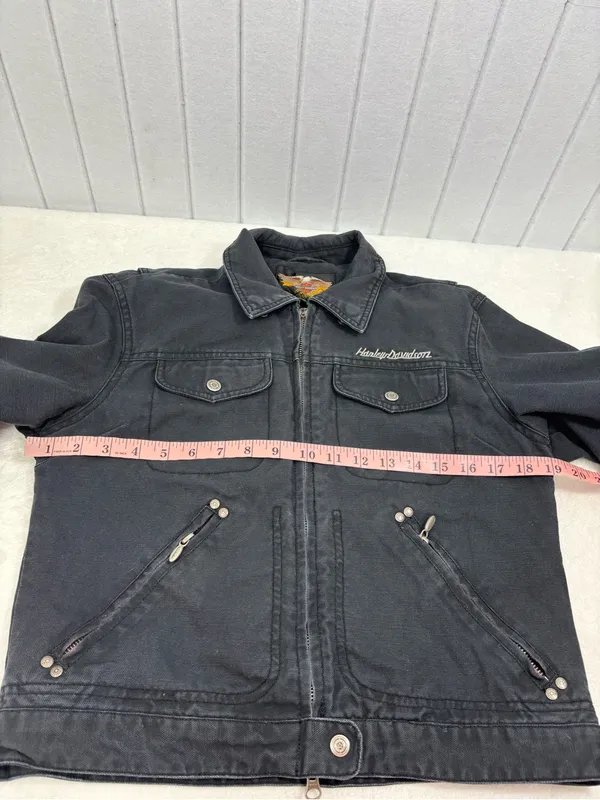 Harley-Davidson Black Women's Jean Jacket with Snap Pocket size S - Image 12
