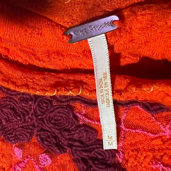 Free People Vibrant orange Blouse with Embroidery - Image 6