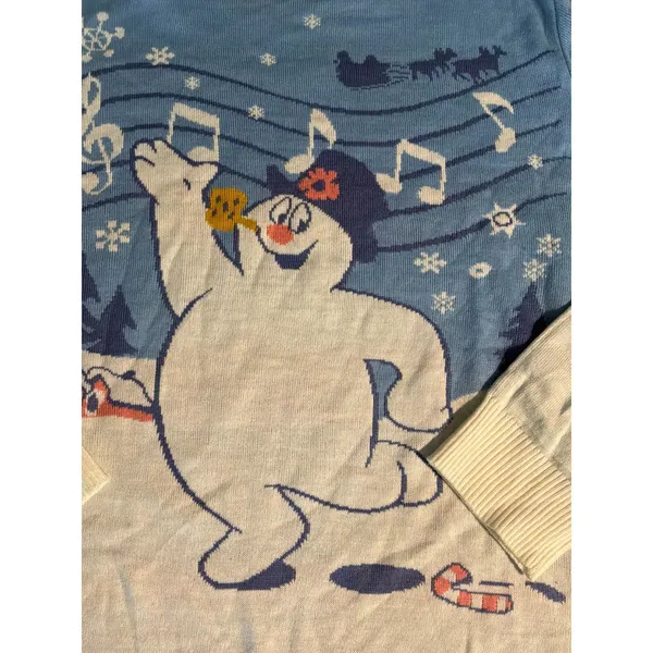 Sz XL Frosty the Snowman Holiday Christmas Sweater Pastel Festive Soft Comfy - Image 3