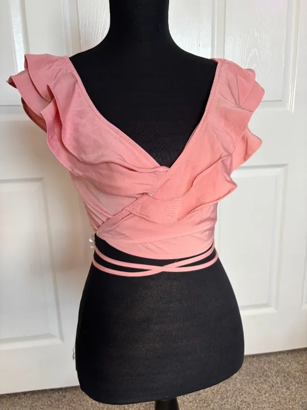 Superdown Cynthia wrap top in peach (size S) - Image 3