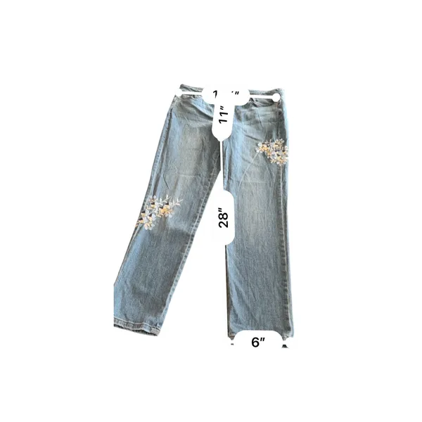 J. Jill Denim Straight Leg Embroidered Jeans size 12 - Image 14