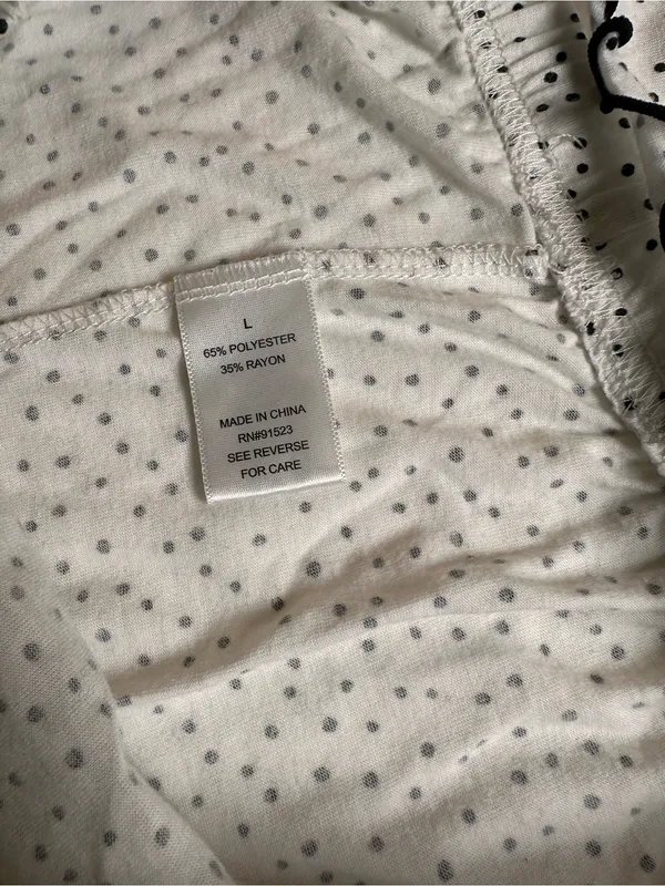 Jaclyn Intimates Polka Dot Romper Pajama Set White Black Size Large Y2K Style - Image 9
