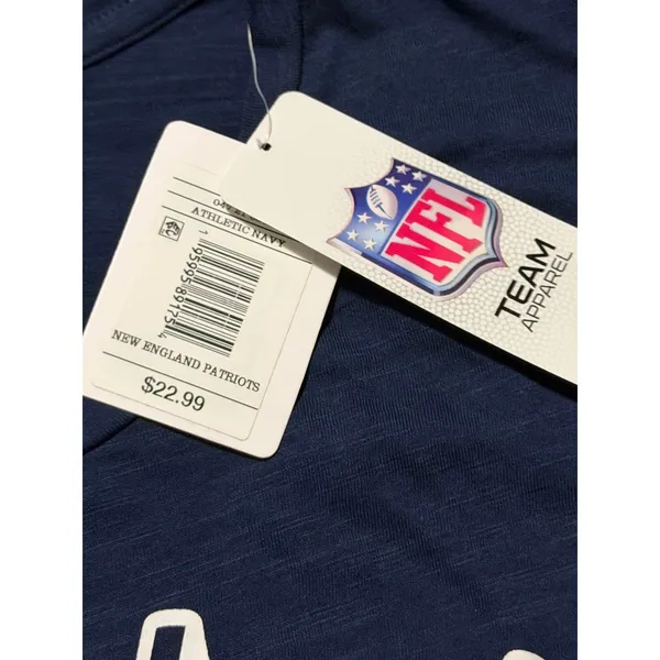 NFL Team Apparel New England Patriots Womens XL Navy Blue Slub T-Shirt NWT - Image 3