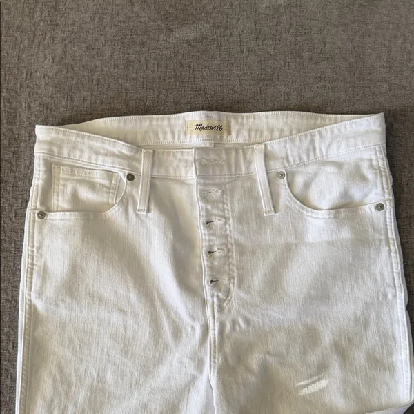 Madewell women’s white high skinny stretch denim Jeans‎ size 16/33 - Image 6