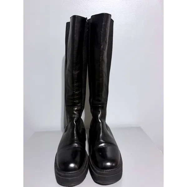 OFFICE London Kody Women's Black Leather Knee High Chelsea Boots EU 40 US 9 - Image 2