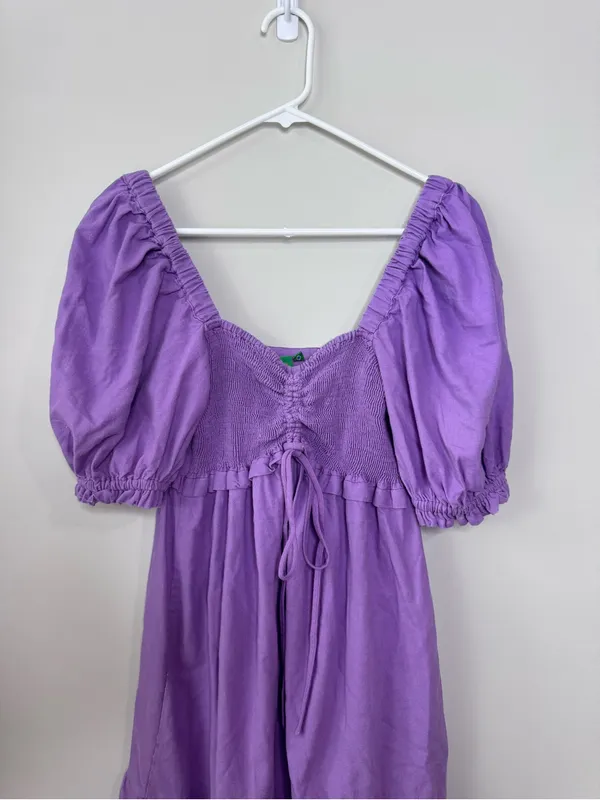 Farm Rio Puff Sleeve Linen Blend Mini Dress - Image 5