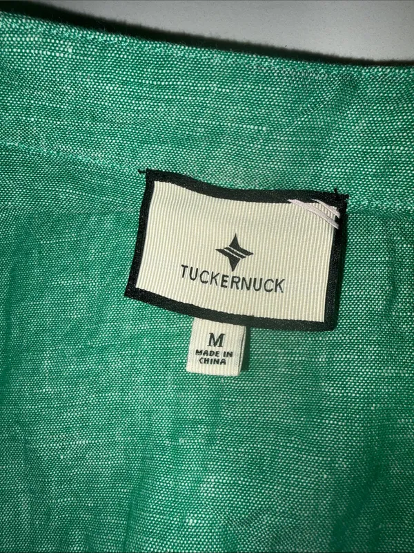 NEW Tuckernuck Sea Green Lydell Linen Band Collar Maxi Shirt Dress size Medium - Image 9