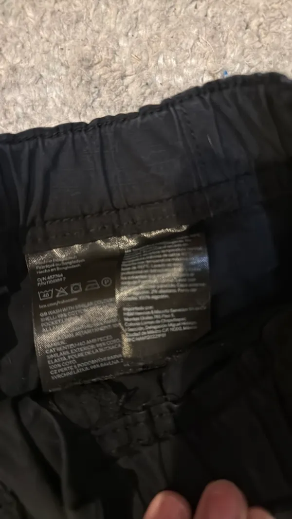H&M Black Parachute Cargo Pants with Drawstring Hem - Image 3