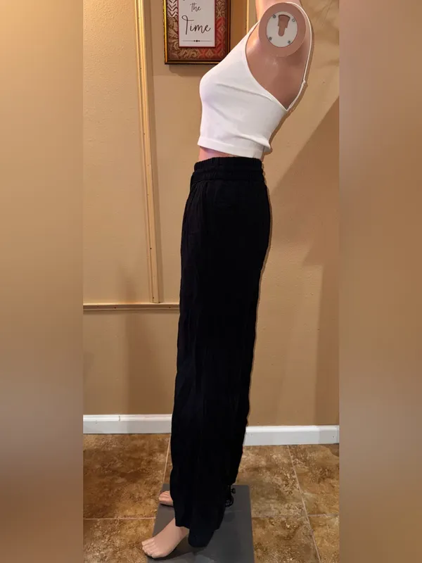 A New Day Flowy Pants XS Drawstring Waist Pull On Boho Casual - Image 2