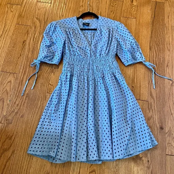 Just Taylor cotton smocked waist eyelet dress size 8 - Image 8