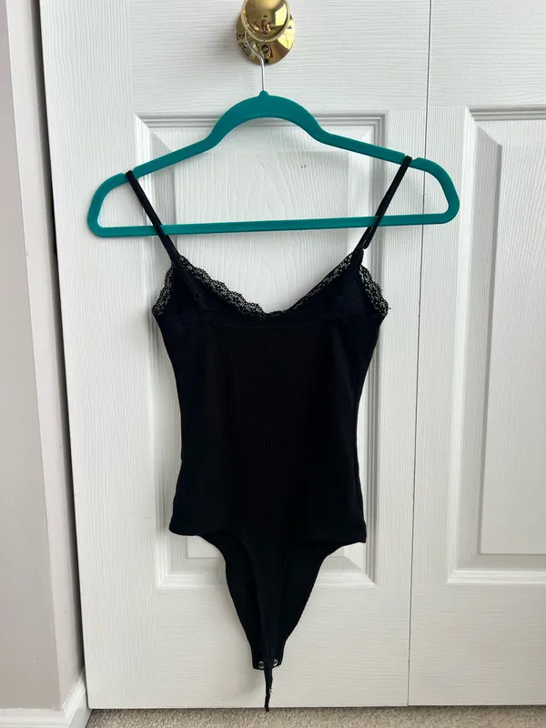 American Eagle Black Lacy Bodysuit - Image 3