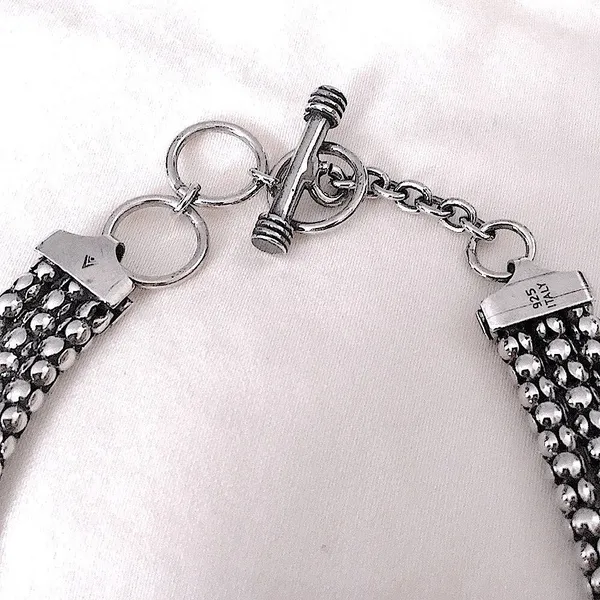 SILPADA 3-Strand Sterling Silver Popcorn Necklace NIB - Image 3