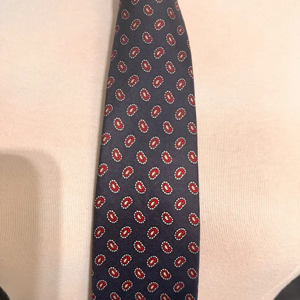 Bert Pulitzer Silk Men's Tie Blue Multicolor Geometric Vintage Classic Office - Image 3