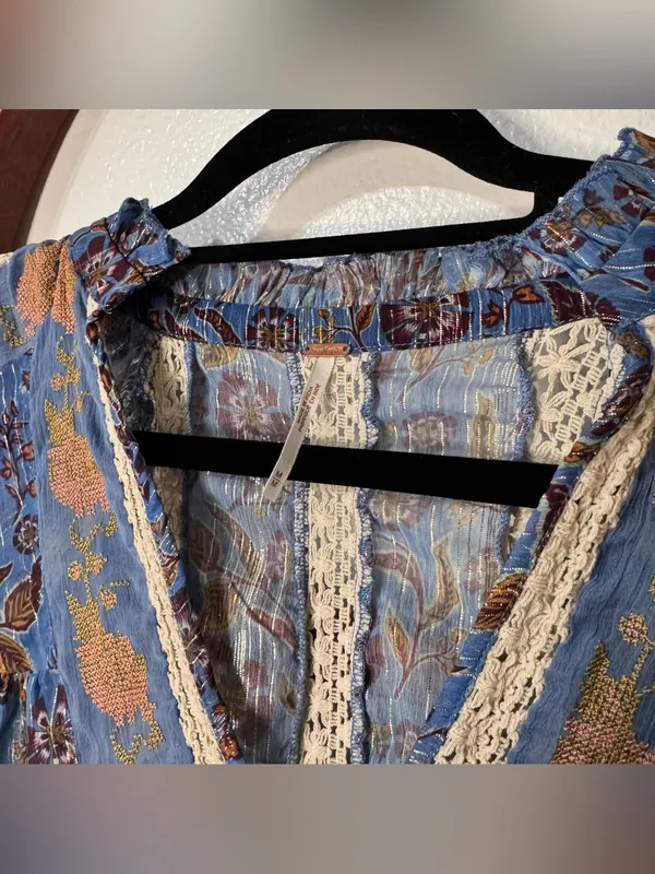 Free People Desert Dusk Tunic Blouse Top Flowy Boho - Image 4