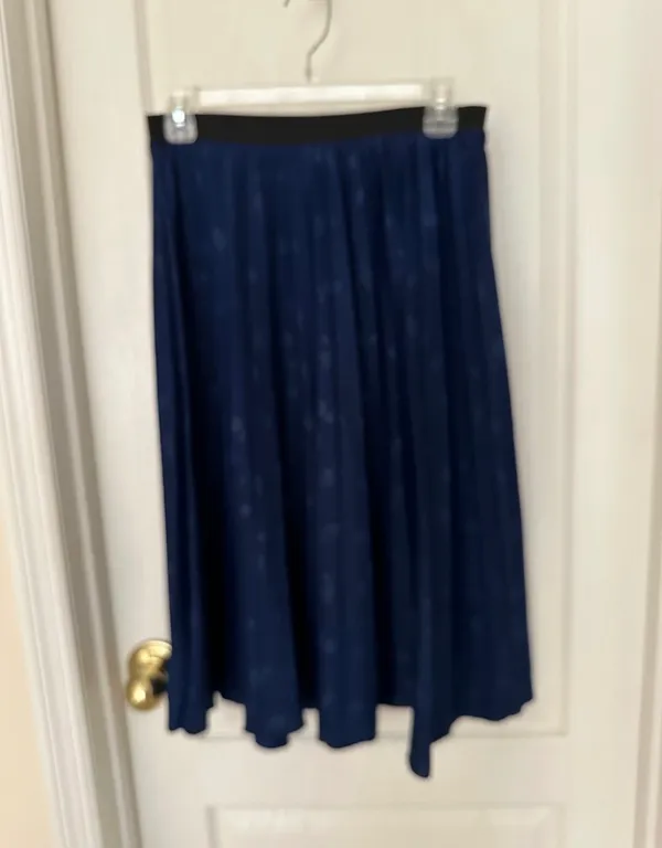 Vtg Hot Kiss California Woman's Blue Pleated Skirt, Sz S - Image 6