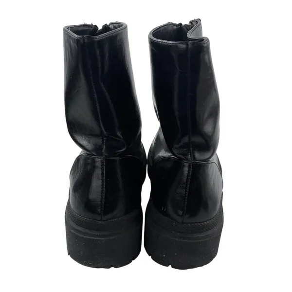 Abercrombie & Fitch Laana Women's Black Leather Round Toe Zipper Boots Size 10 - Image 3