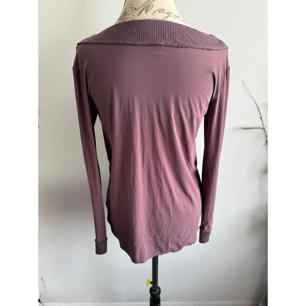 FP Movement Long Sleeve Top Ribbed‎ Neckline XS Athleisure Mauve Purple - Image 2