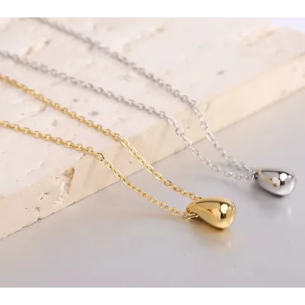 Teardrop Pendant Necklace,‎ Gold Plated Sterling Silver Jewelry, 16-18” - Image 4