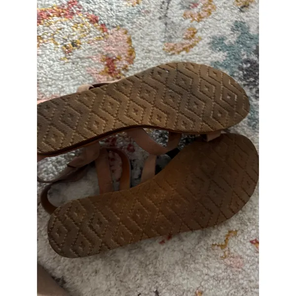 Zodiac Womens Tan Brown Leather Strappy Flat Sandals Ankle‎ Buckle Boho Size 9 - Image 3