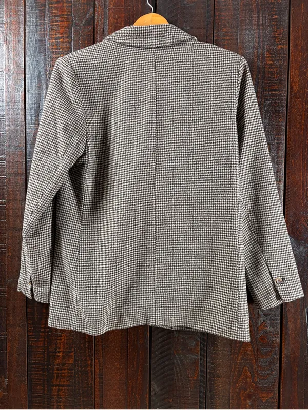 Astr Houndstooth Oversized Wool Blazer, Small - Image 7