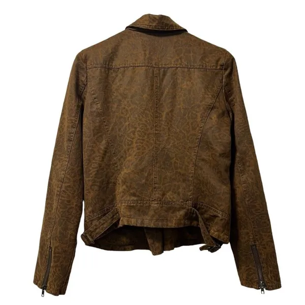 Kut From The Kloth Women Faux Suede Size‎ Medium Zip Jacket Leopard Print Preppy - Image 2